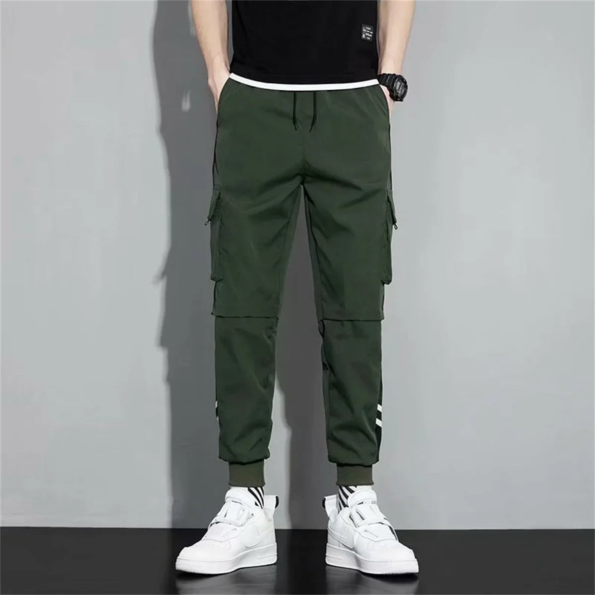 Fashion Multiple Models New Multi Pocket Drawstring Pants Men's Casual Cargo Pants Summer Outdoor Hip Hop Sweatpants Men Women