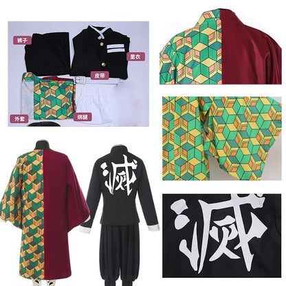 Tomioka Giyuu Japanese Anime Cosplay Costume Suit with Wig for Boys Adult Carnival Halloween Party Gift Tomioka Giyuu Uniforms
