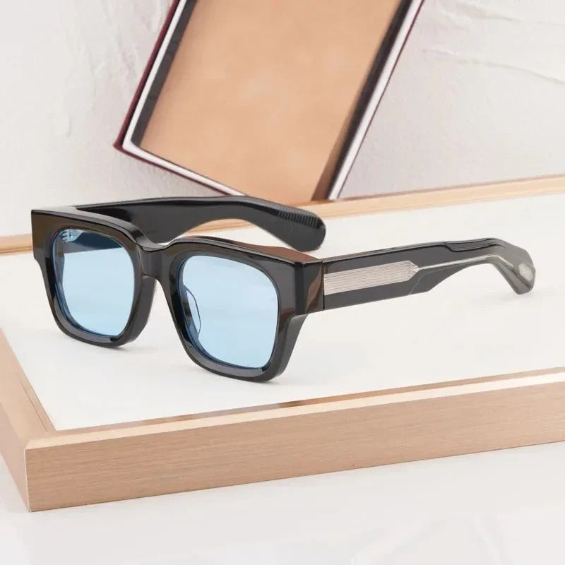 Retro Classical Sunglasses Men Square 10th Anniversary Limited Edition Acetate Handmade Japan Women UV400 with Case Gafas
