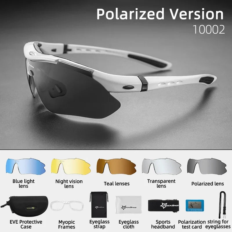 Polarized Cycling Glasses Men Sports Sunglasses Road MTB Mountain Bike Bicycle Riding Protection Goggles Eyewear 5 Lens