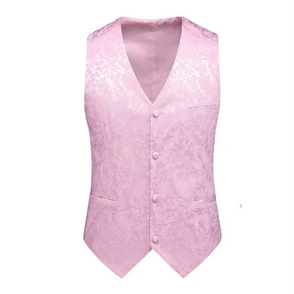 2026 New Men's Red Sleeveless Vest Coat, Single-breasted V Neck Waistcoat, Wedding Party Vests Blue Black Asian Size M-5XL 6XL