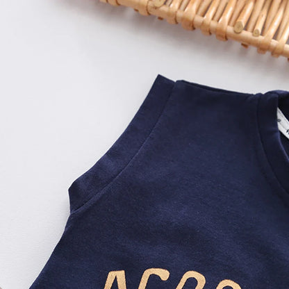 0-5-Year-Old Boys' Set Summer Children's Sleeveless Top Casual Shorts Two-Piece Set Men's Baby Fashion Clothes