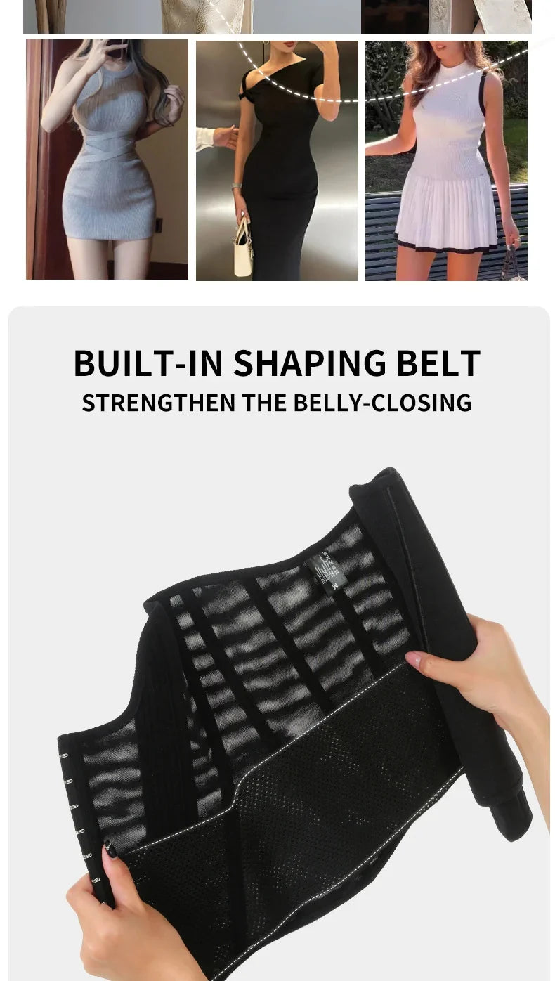 U-shaped Waist Trainer Corset Workout Body Shaper Breast Lifted Waist Trainer Soft Steel Bone Slimming Women's Shapewear