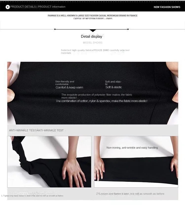 Stretch Suit Trousers for Men Office Pants Non-Ironing Slim Fit Bridegroom Suits Wedding Business Black Suit Pants Men