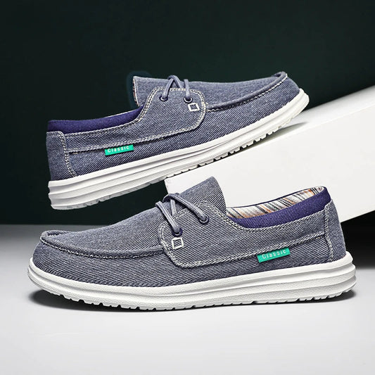 Men's Canvas Shoes Retro Loafers Lightweight Flats Leisure Footwear Male Summer Moccasin Men Casual Business Shoe
