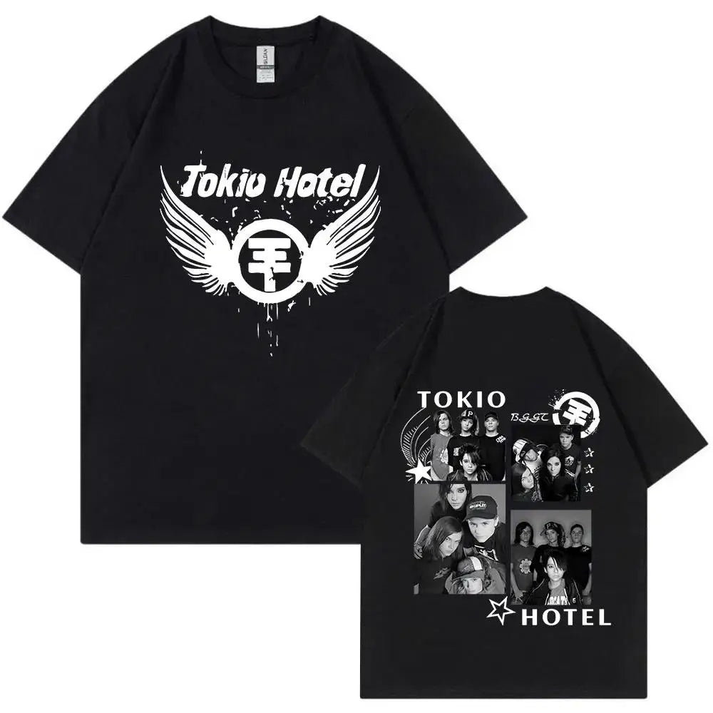 Rock Band Tokio Hotel Kaulitz Graphic Print T Shirt Fashion Punk Short Sleeve  Casual Hip op Streetwear Plus Size T Shirt Women