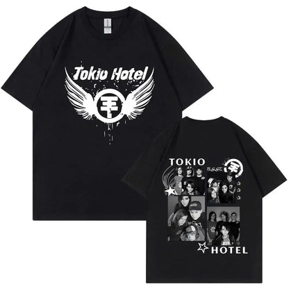 Rock Band Tokio Hotel Kaulitz Graphic Print T Shirt Fashion Punk Short Sleeve  Casual Hip op Streetwear Plus Size T Shirt Women