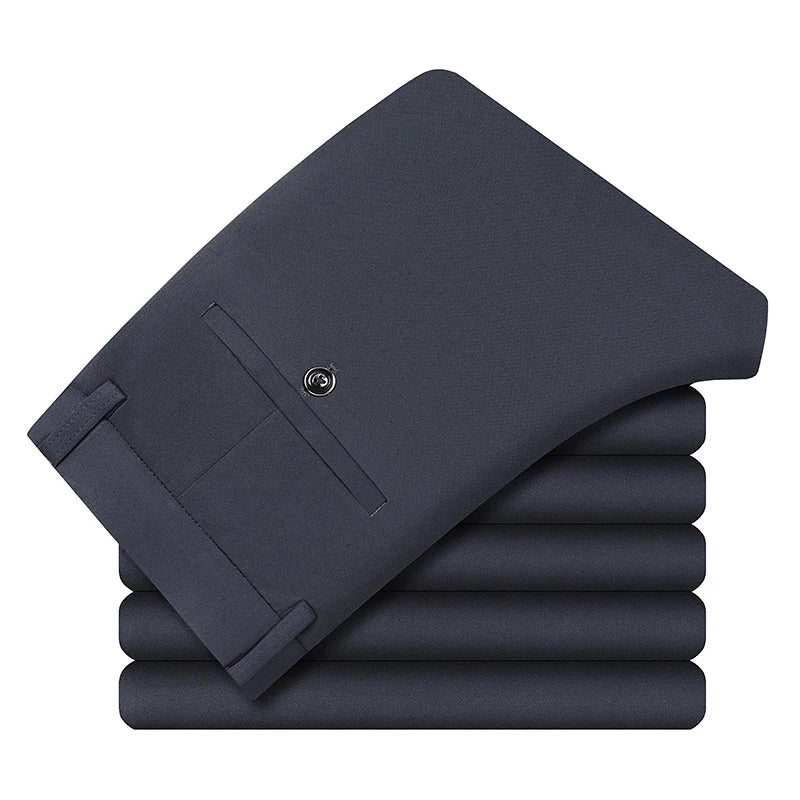 Men's Four-Way Stretch Business Casual Pants Spring/Autumn Formal Dress Trousers Elastic Comfortable Casual Pants