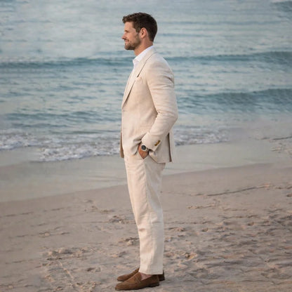 Linen Summer Suit Separates for Men 2 Pieces Wedding Groom Tuxedo Custom Blazer with Pants for Beach Destination Party 2026