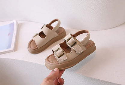 Kids Sandal 2024 New Summer Sandals for Boy Fashion Girls Thick Bottom Causal Sandals Children Beach Shoes Open-toe Hook Loop