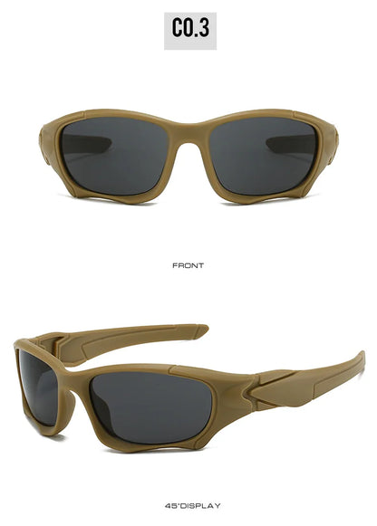 New UV400 Punk Men's Fashion Sport Sunglasses Cycling Driving Tactical Windproof  Coated Frame Fishing Riding Sun Glasses