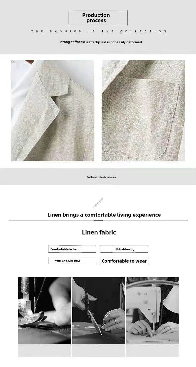 Linen Sun Protection Jacket Blazer - Men's Fashionable Business Casual Versatile and Comfortable Ice Sensation Breathable Blazer