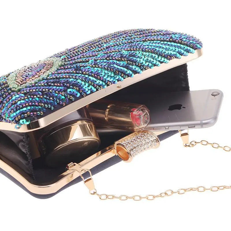 Women's Evening Clutch Bag Party Purse Luxury Wedding Clutches For Bridal Exquisite Crystal Ladies Handbag Apricot Silver Wallet
