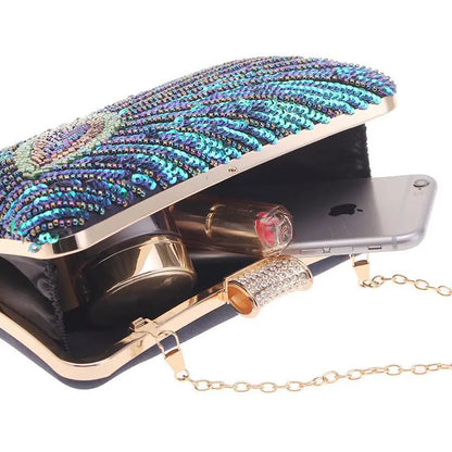 Women's Evening Clutch Bag Party Purse Luxury Wedding Clutches For Bridal Exquisite Crystal Ladies Handbag Apricot Silver Wallet