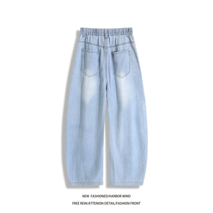 Man Pants Mens Jeans Summer New High Street Fashion Casual Thin Ice Silk Curved Blade Trousers For Men