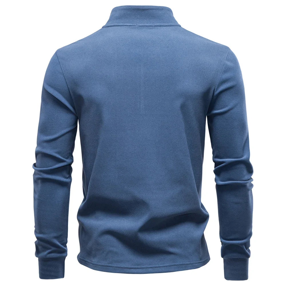New Men Solid Color Zipper Soft Shell Sweatshirt Long Sleeve Breathable Warm Pullover Casual Streetwear Jacket‌