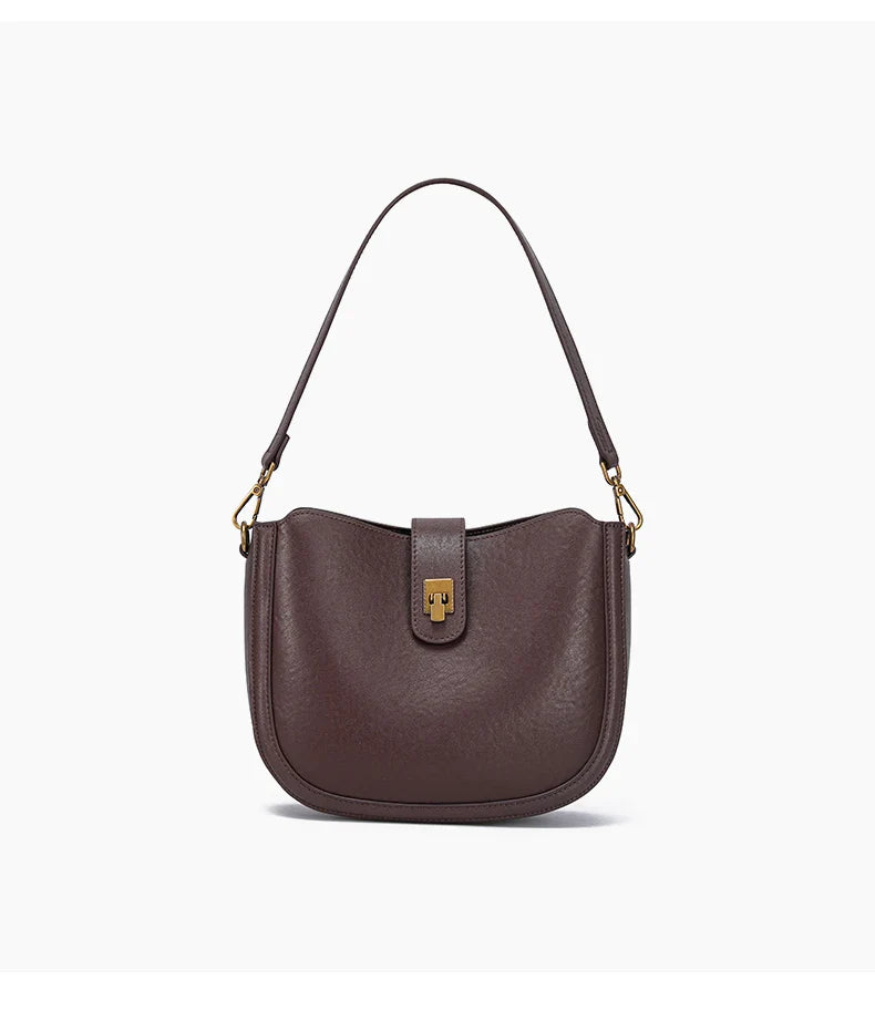 Women‘s Cowhide Genuine Leather Shoulder Bag Ladies Soft Natural Cow Leather Handbag Female Fashion Luxury Design Crossbody Bags