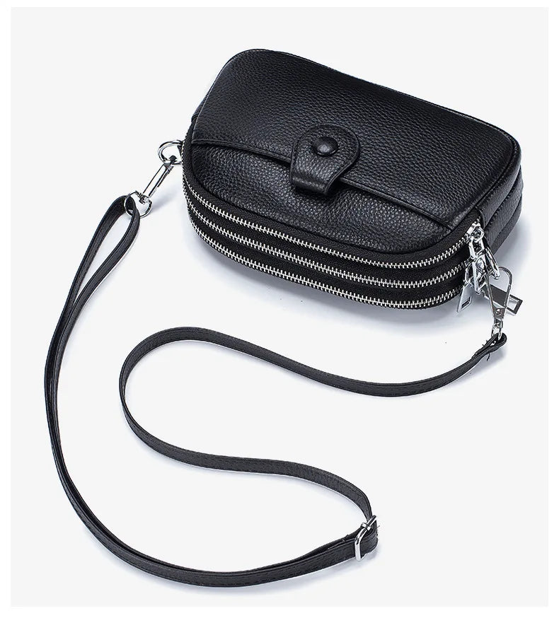 Genuine Leather One Shoulder Bag Women Casual Crossbody Bag Designer Small Handbag Lipstick Key Phone Pouch Case For Female