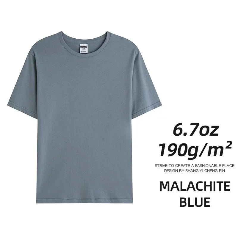 6.7oz 190grams Combed Cotton Tees Tshirts Mens Solid Tops Woman Male Custom Team Uniform Class Clothes Summer Customization