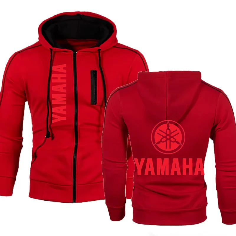 Mens yamaha hoodie Yamaha Logo Print Motorcycle Jacket Pullover Hooded Sweatshirt Biker Jacket Yamaha Racing Jacket Zipper Hoody