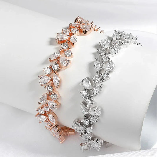 Bracelet de luxe en moissanite goutte d'eau 16,8-20,4 carats pour femme, bijoux de mariage, bracelet en argent sterling entièrement diamanté plaqué or 18 carats