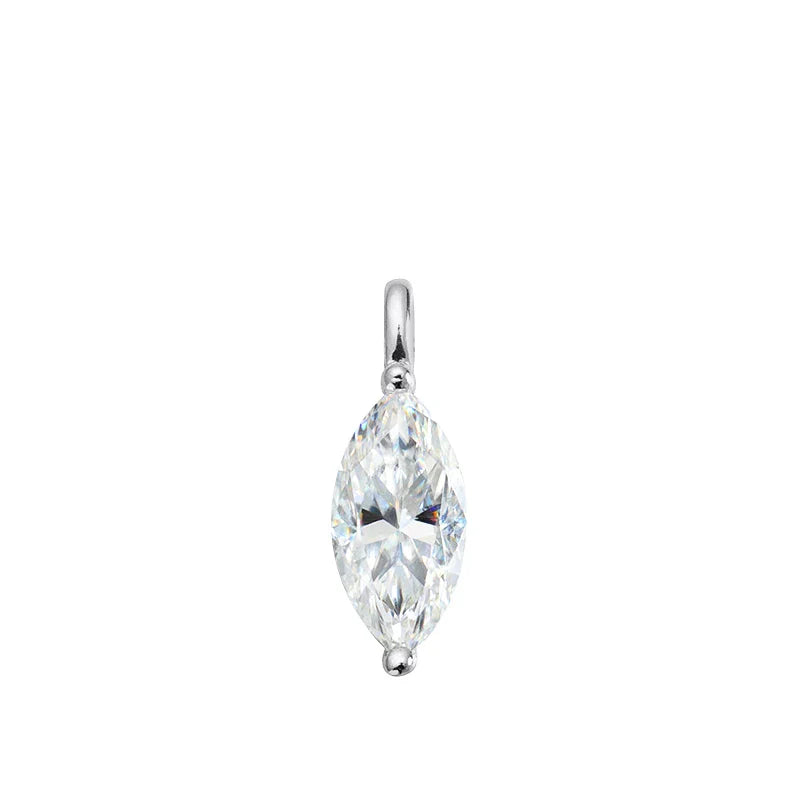 3CT 7*14MM Marquise Cut Moissanite Necklace for Women Solitaire Pendant Sparkling Chain Lab Diamond Pure 925 Jewelry