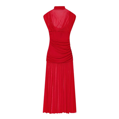 2026 Spring Summer Elegant Women Dresses Wedding Guest Ladies Patch Work Tulle Dresses Valentine‘s Day Woman Dresses