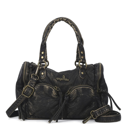 Vintage Women Handbags Small Satchel Top-handle Boston Bag PU Shoulder Bag Fashion Dumpling Pack Multi-pockets Shoulder Bags