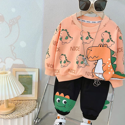 New Spring Autumn Baby Girl Clothes Boys Outfits Children Cartoon T-Shirt Pants 2Pcs/Sets Toddler Casual Costume Kids Tracksuits