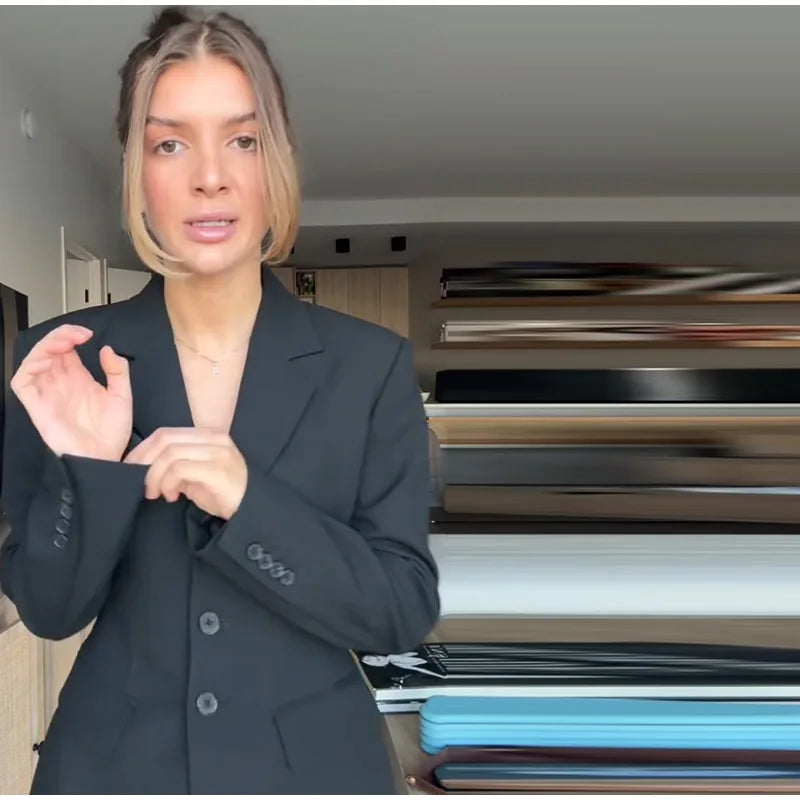 Casual Single-breasted Suit Jackets 2026 Spring New Female Elegant Lapel Full Sleeve Blazers Coat Women's Waist-cinching Outwear