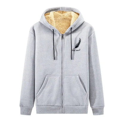 2025 Winter Windproof Hoodie - Men's Sherpa Lined Sweatshirt Thermal Zip Up Outerwear Streetwear S-5XL