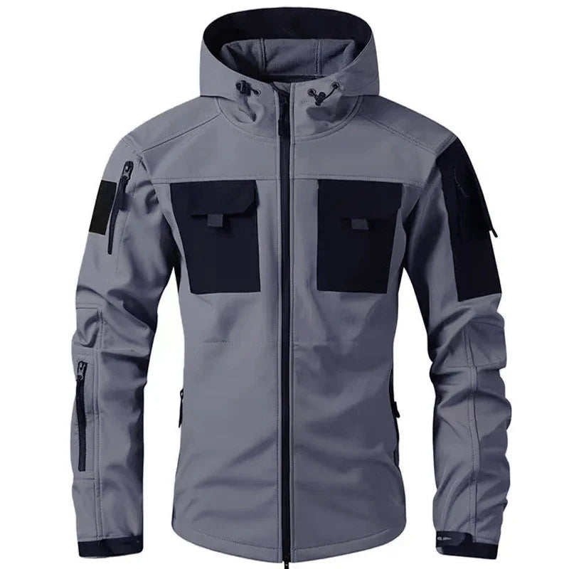 Men's Winter Tactical Military Jackets Hood Waterproof Hiking Camping Sport Fleece Coat Climbing Softshell Trekking Outdoor Wear