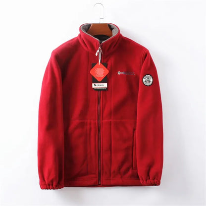 Thickened Double - Sided Polar Fleece Jacket for Men | Autumn/Winter Warm Casual Loose Fit Big Size Coat