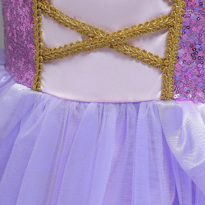 Girl Disney Rapunzel Dress Kids Tangled Disguise Children Carnival Princess Costume Birthday Party Gown Outfit Clothes Vestidos