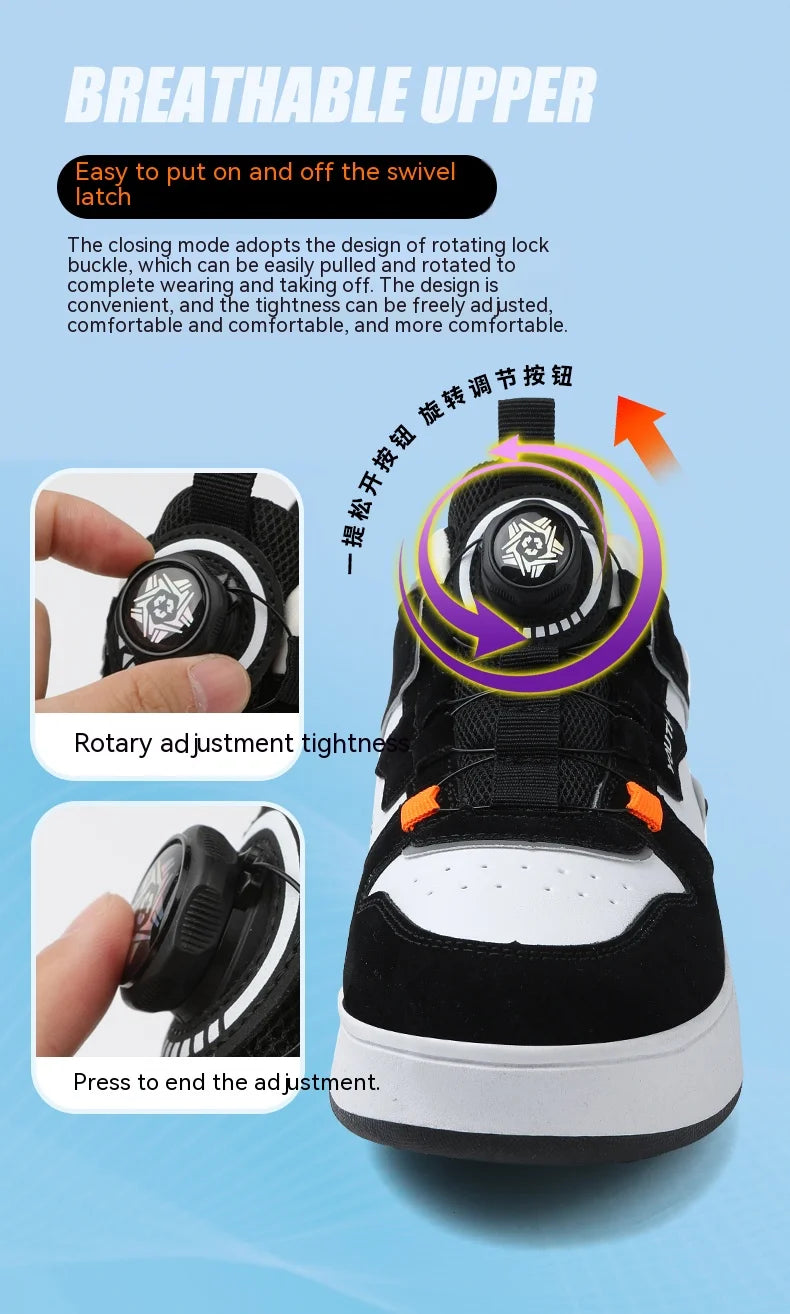Students Children's Shoes Four Wheel Light Shoes Boys Invisible Roller Shoes Large Size Outdoor Sports Walking Shoes Women