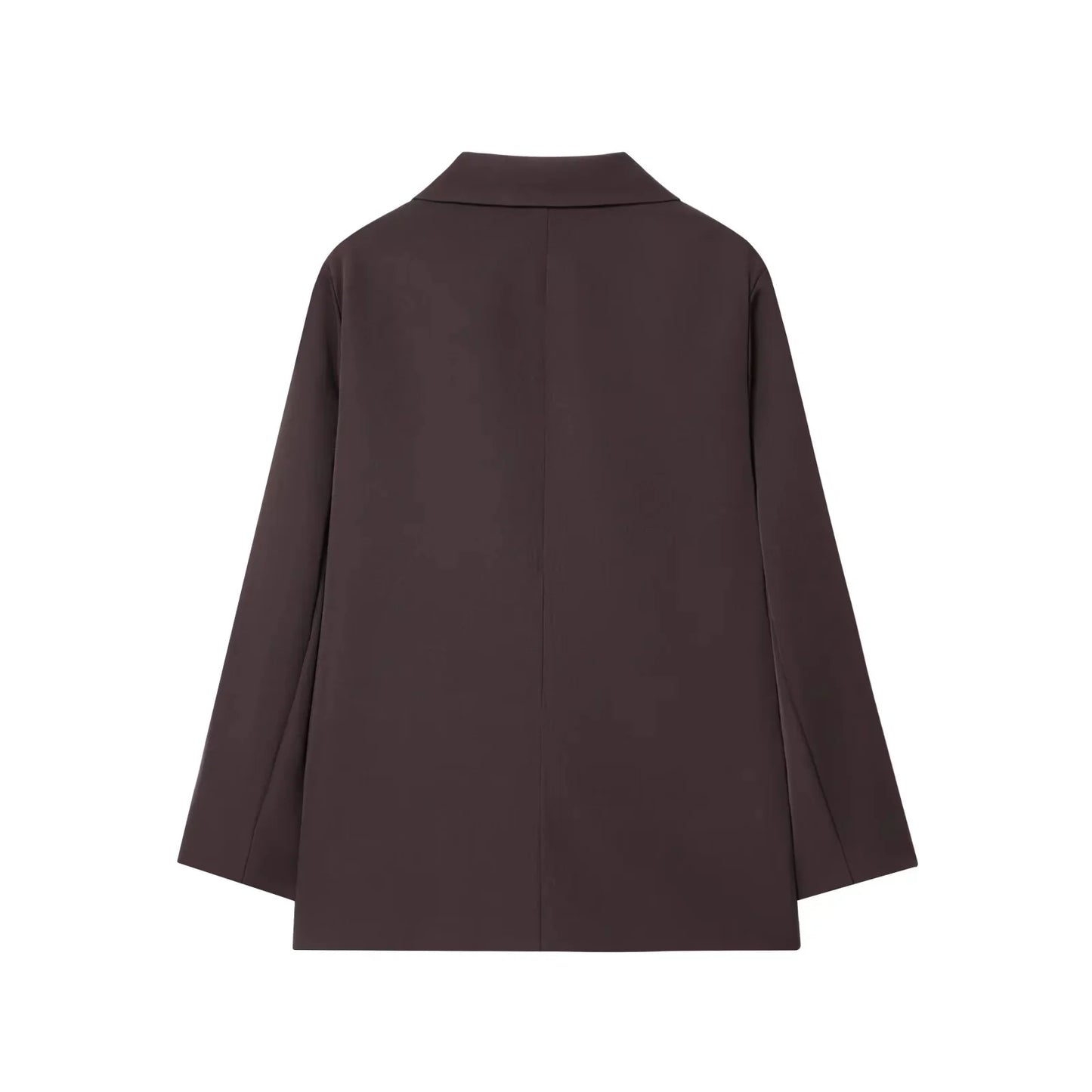 Fall Elegant Lady Commute Blazer Lapel Double-breasted Blazer Coat 2025 Spring Autumn Fashion Minimalist Office Women Blazer