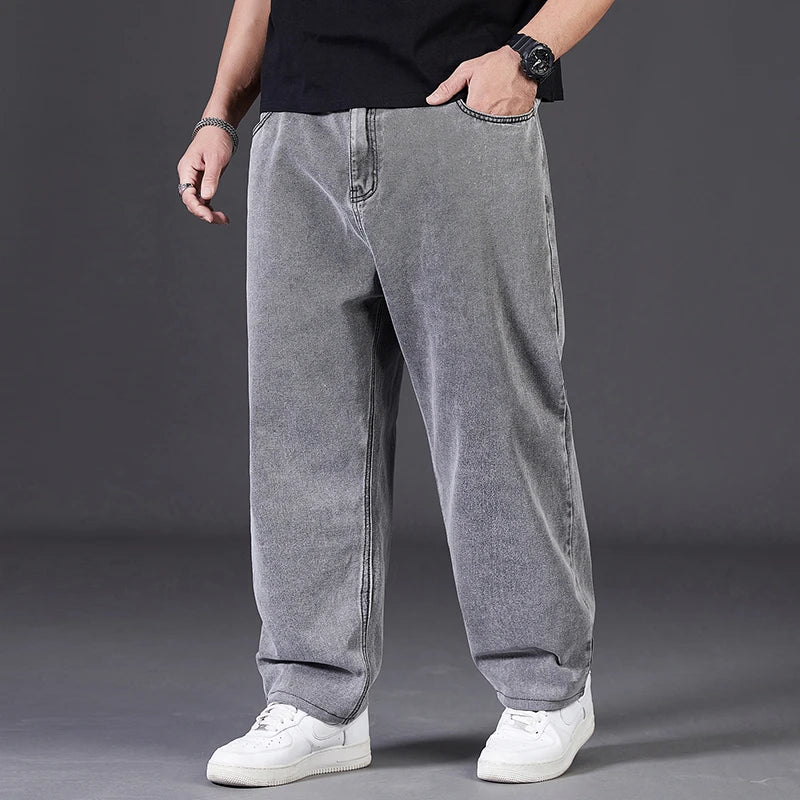 Big Size Jeans Men Good Quality Large Size Jumbo Long Loose Pants Plus Size Loose Jeans Men Wearable Seasons Denim Baggy Jean