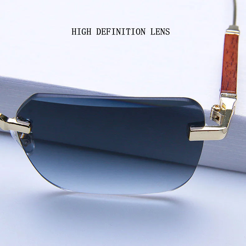Fashion Rimless Sunglasses For Men Designer Square Sunglasses Women 2024 Trendy Retro Gafas De Sol Hombre Lunette Soleil Femme