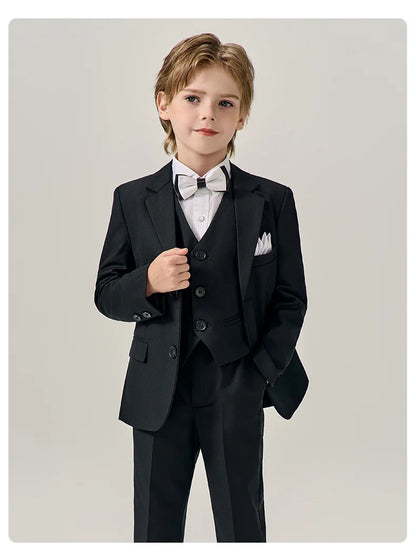 Prince Kids Purple Jakcet Vest Pants Bowtie Piano Party Dress Boys Wedding Ceremony Photograph Suit Children Performance Costume