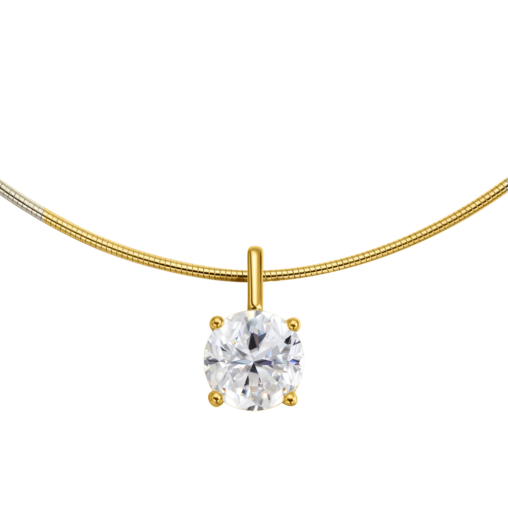 Round Brilliant Cut 2/3/4ct Solitaire Moissanite Pendant Necklaces Women s925 1.5mm Solid Choker Big Diamond Neck Chain