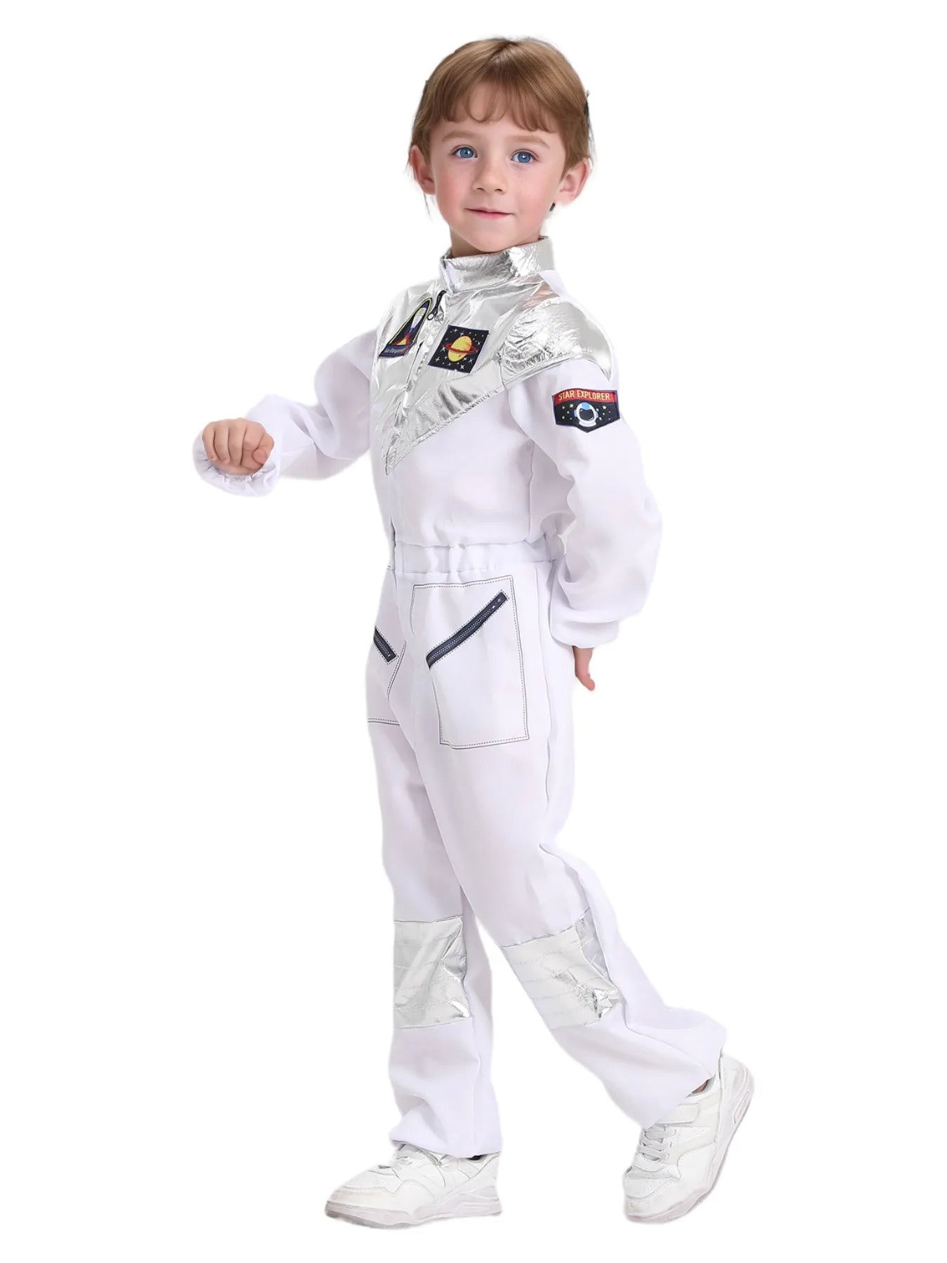 Deluxe Boys Girls White Space Astronaut Costume Suitable For Book Week Halloween Carnival Out Space Themed Party Kids Costumes