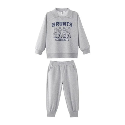 Spring Autumn Girls Boys Alphabet Workout Preppy Sweatshirt+Sweatpant School Kids Tracksuit Child 2PCS Outfit Jogger Set 3-14Yrs