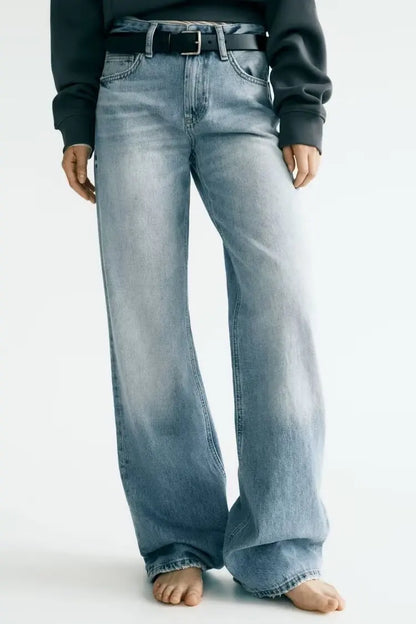 Z1975 straight height waist long jeans 2025 ETJ Autumn/Winter New Wash Product y2k Classic  Jeans for women