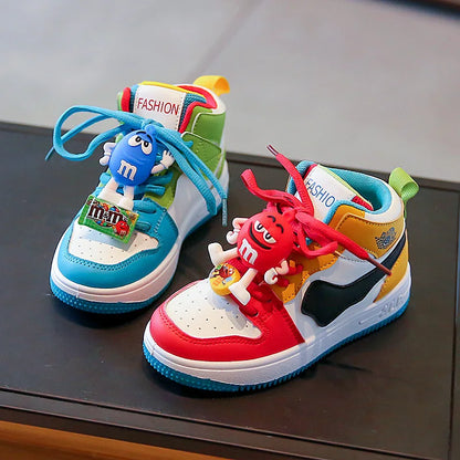 Boys Girls Shoes Board Shoes Children Casual Shoes New Four Seasons Kids Single Sneaker Mandarin Ducks Basketball Sports Shoes