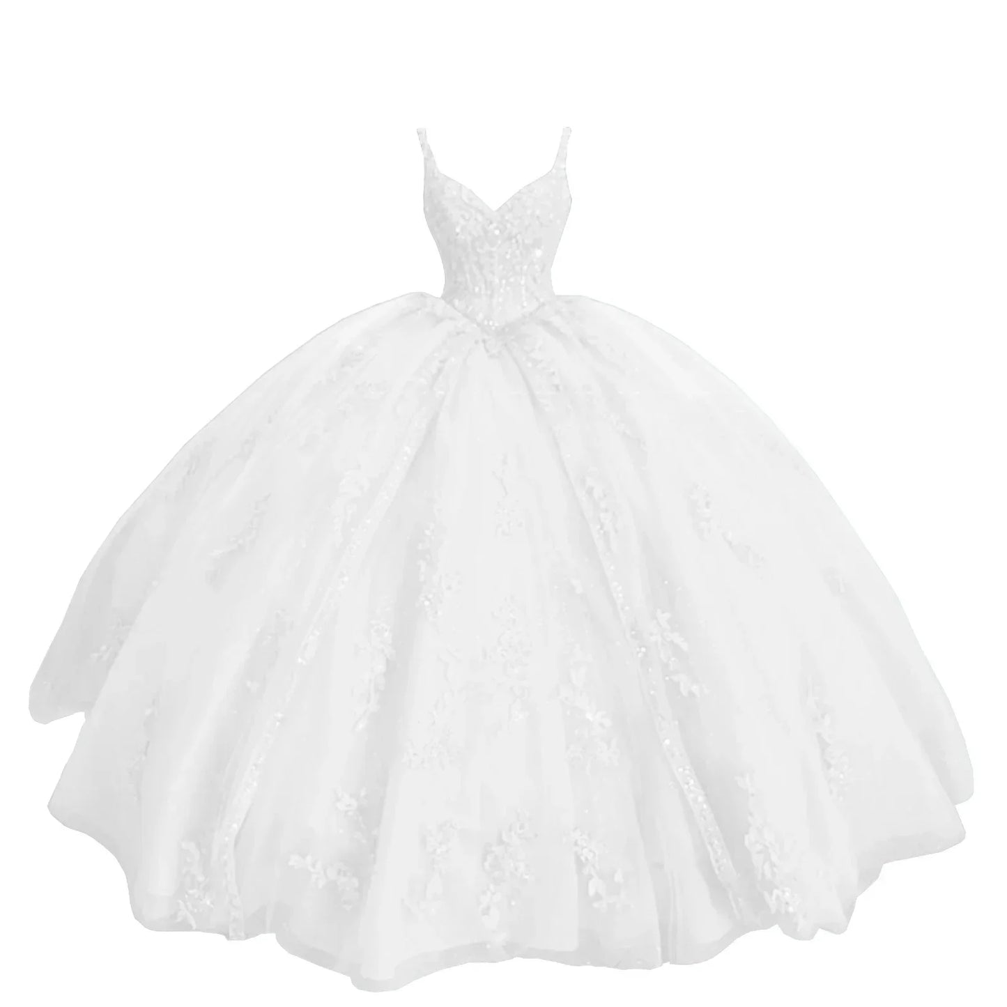 Women's Sweetheart Quinceanera Dresses Ball Gown Spaghetti Straps Applique Sweet 16 Dresses for Teens