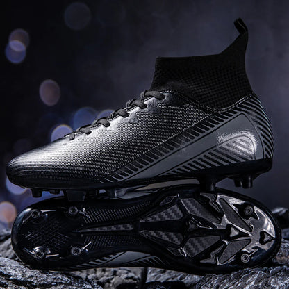 AG/FG Football Boots Unisex Kids Youth PU+Fabric Upper TPU Sole Anti-Slip Durable Outdoor Sports Pitch Training Shoes