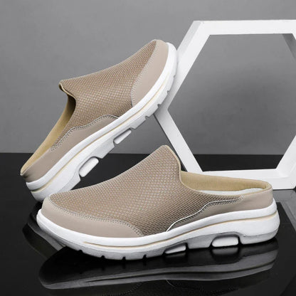 Men Slippers Summer Breathable Home Indoor Slippers Men Thick Bottom Slides Fashion Couple Walking Shoes