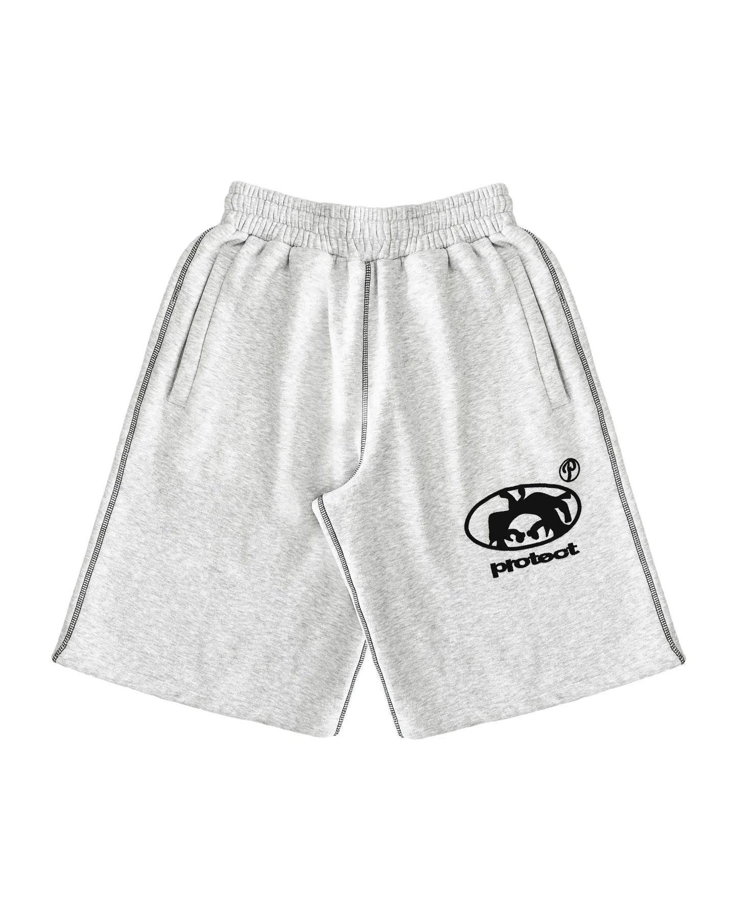 Summer Men Grey Cotton Y2K Hiphop Streetwear Shorts European Street Style Trendy Baggy Casual Cargo Urban Casual Wear Fashion