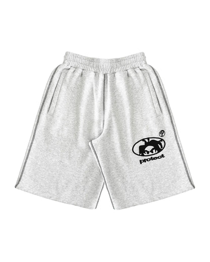 Summer Men Grey Cotton Y2K Hiphop Streetwear Shorts European Street Style Trendy Baggy Casual Cargo Urban Casual Wear Fashion