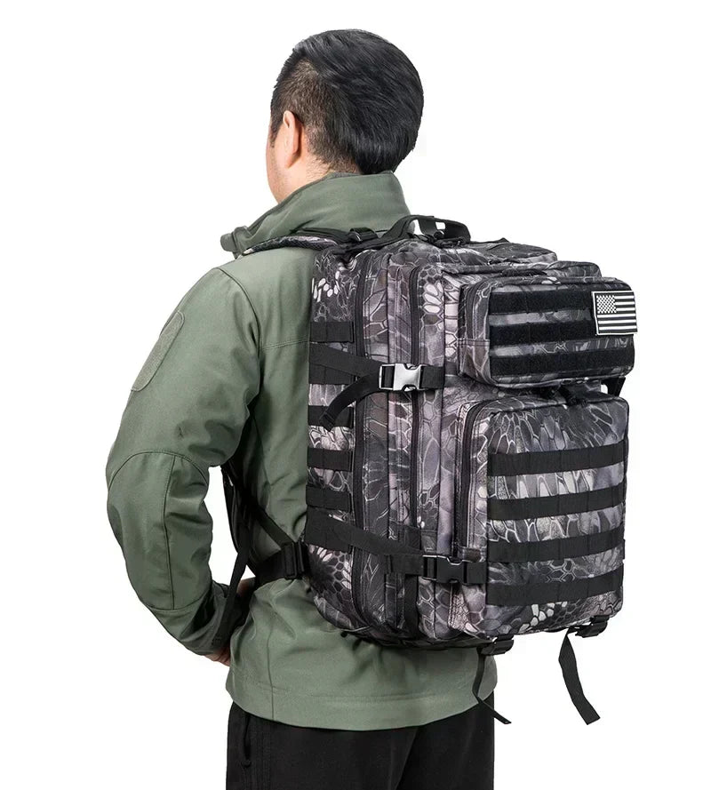 45L Tactical Backpack Large Capacity Outdoor Rucksack 3 Day Fitness Hiking Bag Hiking Camping Gear Backpacks